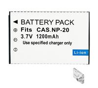 Aousavo Batería de repuesto NP-20 compatible con Casio Exilim EX-S100WE EX-S1PM EX-S2 EX-S20 EX-S20U EX-S3 EX-S500 Exilim Zoom EX-Z70 EX-Z77 EX-Z70BK Camera as Casio NP-20DBA