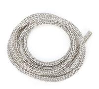 Aoutecen Exquisita Resina Brillante Brillo Rhinestones Cuerda Rhinestones Tubo Cuerda Manguera de Goma para Accesorios de Vestir Vestidos de Novia Collares Hechos a Mano(White)