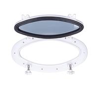Aoutecen Ventana de Ojo de Buey Ovalada para Barco Ovalada Con Abertura de Vidrio Templado Ojo de Buey para Yate 16 X 8-5/8 Pulgadas Reemplazo de Ojo De Buey para Barco Marino Yate Rv