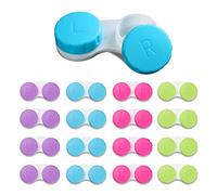 Aoutrow Paquete de 16 Cajas de Lentes de Contacto, Mini Estuche de Lentes de Contacto, contenedor Colorido de Soporte de Caja a Granel