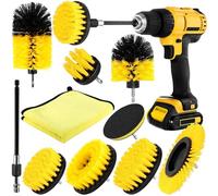 AOUVT 10 Piezas Cepillo Taladro, Cepillo de Limpieza Electrico, Cepillo Llantas, Cepillo Taladro Limpieza Kit, Juego de Cepillos de Limpieza Adecuados para Cocina, Coche, Baño, Azulejos, Parrilla