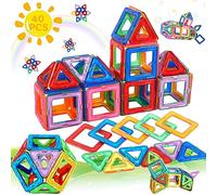 AOUVT 40 Pcs Bloques de Construcción Magnéticos,Juego de Juguetes Magnéticos para Niños, Juguetes Educativos de Las Unidades de Creación del Regalo de Cumpleaños