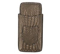Aoveew Estuche para cigarros de Cuero con 3 Dedos Soporte para cigarros de Cuero portátil de Viaje de Primera Calidad para una Experiencia de Fumar Elegante (Oro)