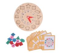Aoveew Reloj Educativo de Madera de Clasificación de Color con Formas Aprendiendo la Hora - Juego de Actividad de Enseñanza de Números - Juguete Educativo para Jardín de Infantes