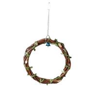 Aoveew Soporte de percha de loros jaula de pájaros de madera para todos los tamaños, juguete de pájaro para loros (forma redonda)