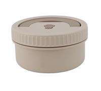 Aoveew Stainless Steel Thermal Bento Lunch Box 470ml Portable Insulated Lunch Container Sealed Circular Bento Box Health and Environmentally Friendly Food Container (Beige)