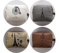 Aovie - 4 carteras con llavero, cartera con cierre, bolsa de viaje de lona multifunción, bolsa de aseo para mujer, bolsa de maquillaje pequeña para niñas, ligera, portátil, a la moda, almacenamiento