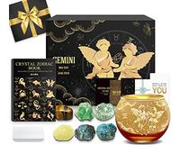 Aovila Géminis Regalos de Cumpleaños para Mujer Géminis Portavelas Candelabro Piedras del Zodíaco Piedras de Nacimiento Regalos Cumpleaños Aniversario Horóscopo Astrología Zodíaco para Esposa Madre