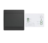 Aovrlcx Juego de interruptores inalámbricos, sin cables, sin baterías, alimentación automática, inalámbrico, sin batería, interruptor inalámbrico, interruptor remoto, RF433 MHz (Negro, 1 vía, 1 V1)