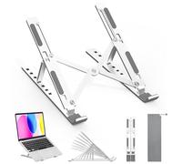 AOVUYCK-Store 7 Ángulos Adjustable Soporte Portatil Aleación de Aluminio 10-17.3" Laptop Stand con Silicona Antideslizante Ventilación y Disipación de Calor Plegable para Portátiles/Tableta/Teléfono
