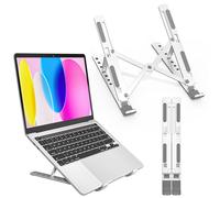AOVUYCK-Store Soporte para Ordenador Portátil de Aluminio con 7 Niveles Ajustables, Soporte para PC Portátil Antideslizante de Silicona, Compatible con Lenovo, HP y Otros Laptops/Tabletas de 10” a