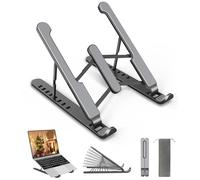 Aovuyck-Store Soporte Portátil, 8 Ángulos Ajustable Ventilado Elevador Portátil, Laptop Stand con Plástico ABS, Silicona Antideslizante, para Portátiles, Tableta, Teléfono, (10-15,6 ")