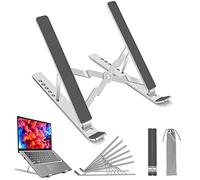 AOVUYCK-Store Supporto PC Portatile Alluminio 10-17.3", Supporto Laptop 6 Livelli Regolabili, Laptop Stand Raffreddamento Pieghevole Ventilato con Una Custodia per MacBook Air/Pro,DELL, HP, Lenovo