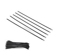 AOWINHIT 100 Bridas para Cables de Acero Inoxidable, Color Negro, Autoblocantes, para Encuadernación y Etiquetado Marino, 30 X 0,5 Cm