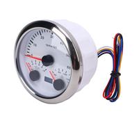 AOWINHIT 3 en 1 Calibre de Tacómetro High Precision 6000rpm 0 10bar Presión de Aceite 40 120 ℃ Temperatura de Agua 7 Flight de Color para Automóviles Camiones Barcos (Dial blanco Bisel CX8286)