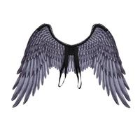 AOWINHIT Accesorio de Disfraz de Ala para Niños Accesorio de Tela Suave para Halloween y Festivales Disponible en Blanco o Negro 33x54x68cm (Alas de ángel infantil negras DS18002B)