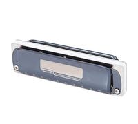 AOWINHIT Armónica de Blues con Llave F de 10 Orificios para Principiantes con Resortes Sensibles de Bronce Fosforado, Ideal para Aprender y Tocar, Tamaño 100 X 27 X 20 Mm (Blanca)