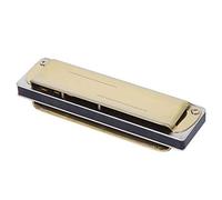 AOWINHIT Armónica de Blues con Llave F de 10 Orificios para Principiantes con Resortes Sensibles de Bronce Fosforado, Ideal para Aprender y Tocar, Tamaño 100 X 27 X 20 Mm (Oro)
