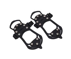 AOWINHIT Crampones de 10 Dientes, Cubierta para Zapatos, Pinza Duradera a Prueba de Herrumbre para Senderismo en Invierno y Pesca en Hielo, Juego de 2 uds. (SG)