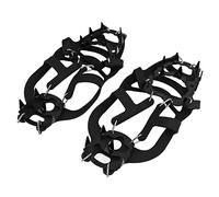 AOWINHIT Crampones de Hielo con 18 Puntas para Mejorar la Tracción en Nieve y Hielo para Senderismo, Caminar y Escalar - Negro - M (Talla de Zapato 35-42) - 1 par