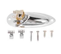 AOWINHIT Entrada de Guitarra Eléctrica Jack Style Boat Stocket de 6.35 Mm de Metal con Fijadores de Cuerda Jack Estándar para Varios Dispositivos de Audio (GT50 Silver)