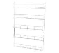 AOWINHIT Estante para Condimentos Montado en la Pared de Hierro, Diseño | Construcción robusta de hierro, Alojamiento versátil para tarros, Limpieza sin esfuerzo, Ideal para cocina, Almacenamiento