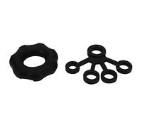 AOWINHIT Expansor de Anillo de Entrenamiento de Fuerza Manual para Entrenamiento y Rehabilitación de Dedos, Silicona Suave, Gris Claro, Incluye 1 Ensanchador de Dedos y 1 Anillo de (Negra)