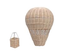 AOWINHIT Globo Aerostático de Ratán Tejido, Exquisita Decoración Artesanal para Habitación de Niños, Cocina, Cafetería, 31cm