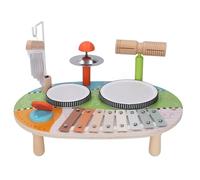 AOWINHIT Juego de Batería Multifuncional para Niños, Instrumento de Percusión con Campanillas de Viento de Tono Claro para Iluminación de Música Temprana, Juguete Educativo de Rompecabezas para Niños