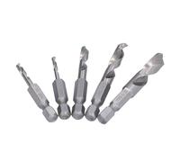 AOWINHIT Juego de Brocas Cortas con Vástago Hexagonal Duradero, 5 Piezas de Acero de Alta Velocidad para Procesamiento Mecánico y Carpintería