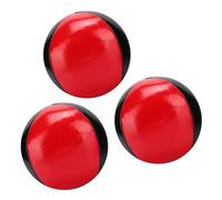 AOWINHIT Juego de Pelotas de Malabarismo, 3 uds., Cuero PU Rojo y Negro, Ligero para Juegos de Ocio para Niños y Rendimiento de Malabarismo Profesional