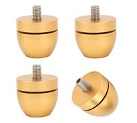 AOWINHIT Juego de Pies de Soporte de Aislamiento de Altavoz, Almohadillas de Absorción de Impactos de Aleación de Aluminio para Mejorar la Dinámica del Sonido, 4 Unidades (Oro)