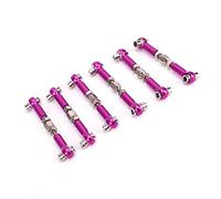 AOWINHIT Juego de Varillas de Amarre Izquierda Servo Ajustable para Coche RC 1/10 Buggy, Accesorios de 47mm, Color Morado, Negro, Rojo, Claro, 6 uds. (#2)