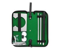 AOWINHIT Juego de Vasos de con Putter de Aleación Ligera y Portería de Madera para Entrenamiento en Interiores y Exteriores, Incluye 2 Pelotas de Goma Bolsa de Transporte