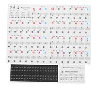 AOWINHIT Pegatina para Tecla de Piano, órgano Electrónico Universal, Parche de Notación Transparente para Principiantes, Piano de 37/49/61/88 Teclas (Versión en color)