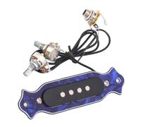 AOWINHIT Reemplazo de la Bobina de Cobre de la Guitarra Acústica Tono Cálido Rich Rich Fácil Diseño Inalámbrico 4 Cuerdas Accesorio de Guitar (Color azul GMB334)