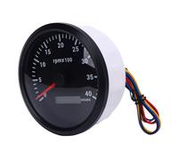 AOWINHIT Tacómetro de 110 Mm Ganador de 4000 Rpm con un Medidor de Hora de Retroiluminación de 7 Colores para el Remolque del Tractor de Camión RV Barco DC 9 a 32V (Dial negro bisel negro cxa005b)