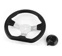AOWINHIT Volante Duradero para Go Kart Buggy Carrito de Carreras Cómoda Mano Sentirse Negro