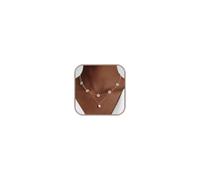 AOWVUTS 2 Piezas Collar para Mujer Collar de Perlas Chapadas en Oro de 14K Collares Colgante de Perlas de Margaritas Cadena de Ajustables en Capas Apilables Regalos de Joyería de Moda