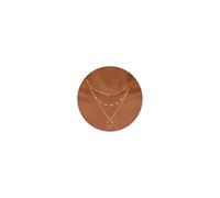 AOWVUTS 3Piezas Collar con Cadena Oro para Mujer Collares con Chapadas en Oro de 14K Collar de Oro en Capas Cadena de Clip de Papel Colgantes de Cruz/Círculo Juego de Collar Regalos Joyería (Círculo)