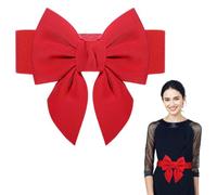 AOWVUTS Cinturón Ancho Elástico para Mujer Cinturón Ancho con Lazo Vintage Cinturones Cintura Elástico Cinturón Rojo Delgado de Mujer para Camisa Vestidos Pantalones (C)