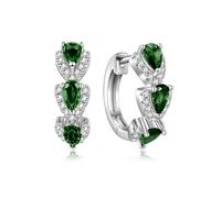 AOWVUTS Pendientes de Aro de Plata Ley 925 Pendientes de Aro con Circonita Cúbica en Forma de Corazón Pendiente Aro Huggie Pequeños Hipoalergénico para Las Mujeres Joyas de Moda Minimalistas (C)