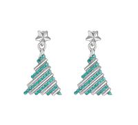 AOWVUTS Pendientes de Navidad Pendientes de Arbol de Navidad con Pequeños Cúbica Zirconia Pendientes Colgantes De Navidad Adorable Joyería de Navidad para Mujere y Niñas (D)