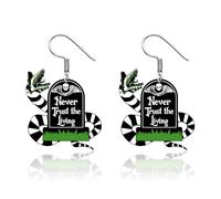 AOWVUTS Pendientes Halloween Mujer Pendientes Colgantes Calavera Serpiente Ataúd Lápida Pendientes Hipoalergénicos Acrílico Decoraciones de Fiesta de Halloween Regalos