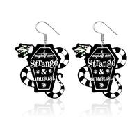 AOWVUTS Pendientes Halloween Mujer Pendientes Colgantes Calavera Serpiente Ataúd Lápida Pendientes Hipoalergénicos Acrílico Decoraciones de Fiesta de Halloween Regalos