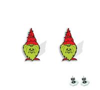 AOWVUTS Pendientes Navidad Mujer Para Grinch Pendientes De Botón De Navidad Acrílico Pendientes Navideño Aretes Papá Noel Divertidos Aretes Llamativos Para Niñas Y Mujeres Regalos De Joyería (E)
