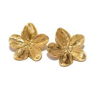 AOWVUTS Pendientes Oro 18K Plateado Mujer Flores Grandes Aretes Florales Hipoalergénicos Flor Declaración Pétalos Joyería Para Las Mujeres
