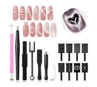 AOWVUTS Set de 15 Palos Imán Magnético Stick para Polvo de Esmalte de Uñas Efecto de Ojo de Gato DIY Nail Art Herramientas Nail Magnet Tool Fuerte para 3D Uñas Gato Esmalte Esmalte UV Gel