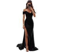 AOWVUTS Vestido de Noche para Mujer Vestidos Largo con Hombros Descubiertos Elegante Vestido de Fiesta Abertura Sexy Bodycon Formal Vestidos de Invitada de Boda para Cóctel Partido Club