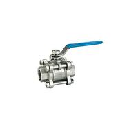 AOXIIUNNH Válvula de Bola de Tres Piezas DN20 con Rosca BSP de Acero Inoxidable de 3/4" for Uso con líquidos y Gases(SS201)